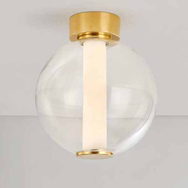 Pietra Vintage Brass Integrated LED Flush Mount, image 2