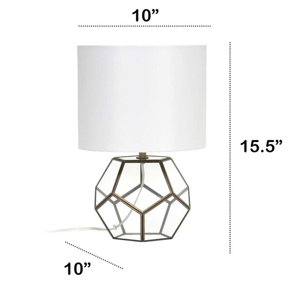 Barnlitt Brass Clear Glass One-Light Octagonal Table Lamp, image 3