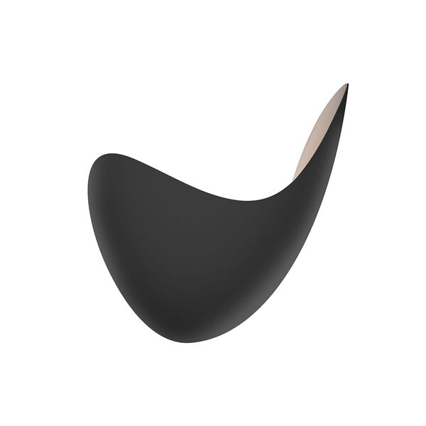 Waveforms Satin Black LED Right Wall Sconce, image 1