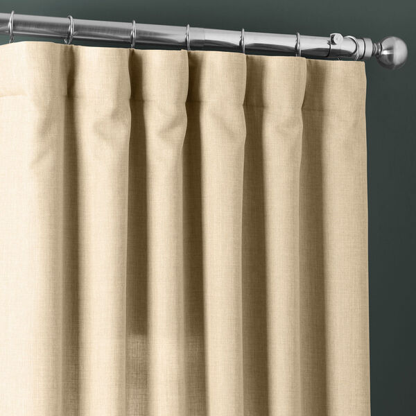 Italian Faux Linen Sepia Beige 50 in W x 84 in H Single Panel Curtain, image 3
