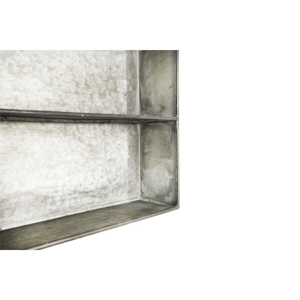 Shoreline Distressed Grey Metal 6 Tier Wall Shelf, image 3