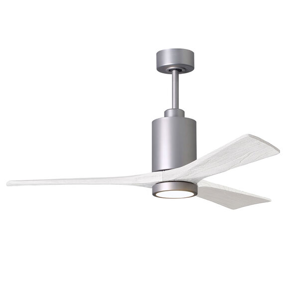 Patricia-3 Brushed Nickel and Matte White 52-Inch Ceiling Fan with LED Light Kit, image 4