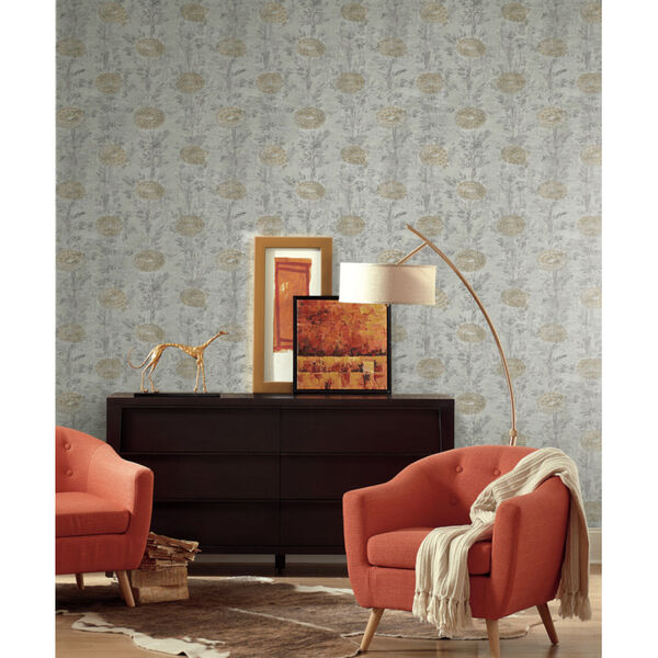 Ronald Redding Tea Garden Gold and White French Marigold Wallpaper, image 5