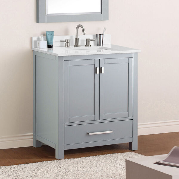 Cala White 25-Inch Vanity Top with Rectangular Sink - (Open Box), image 2