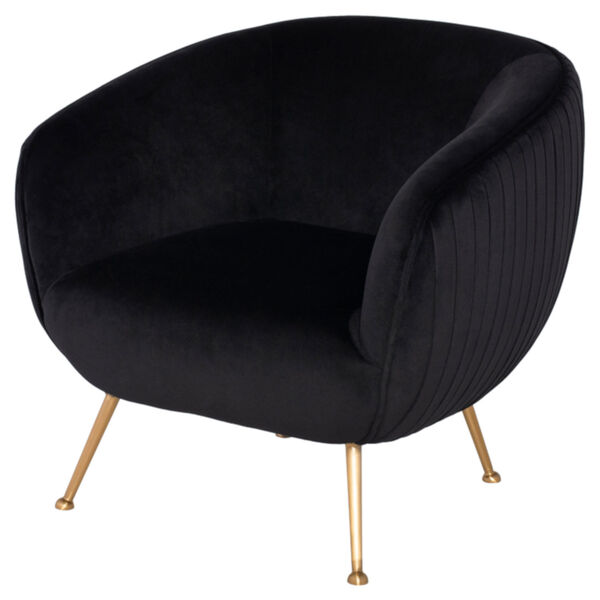 Sofia Matte Black and Gold Occasional Chair, image 1