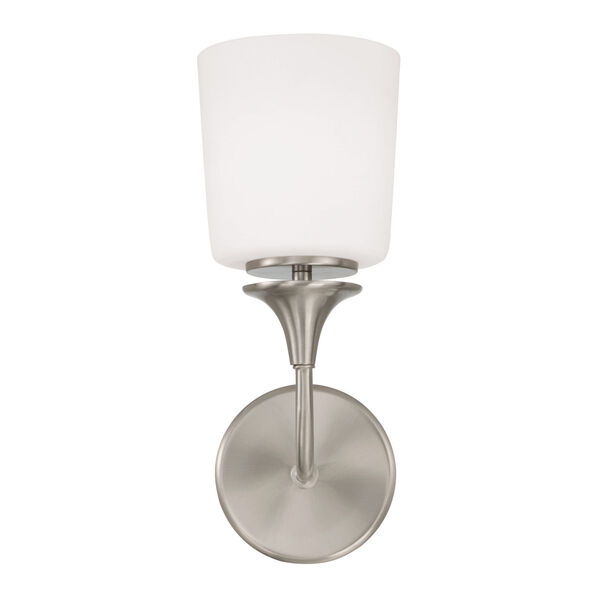 Presley Brushed Nickel One-Light Sconce with Soft White Glass, image 4