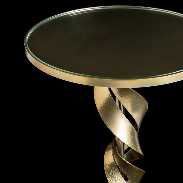 Folio Modern Brass Glass Top Accent Table, image 3
