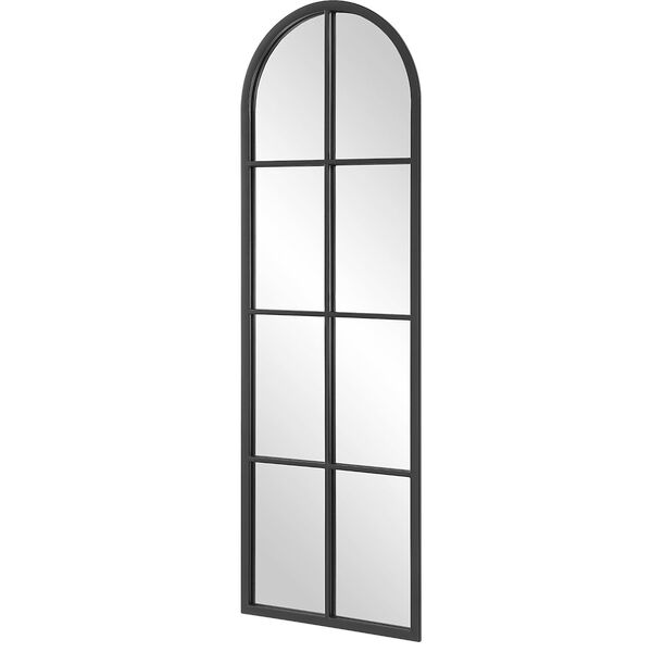 Amiel Satin Black 17-Inch x 50-Inch Arch Window Mirror, image 5