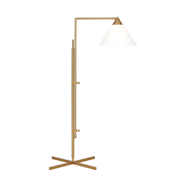 Franklin Burnished Brass with Deep Bronze One-Light Task Adjustable Floor Lamp, image 1
