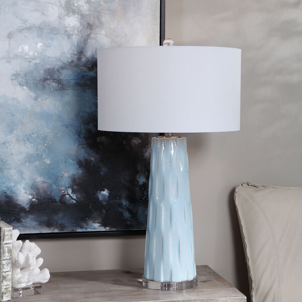 Brienne Light Blue and Brushed Nickel Table Lamp, image 2