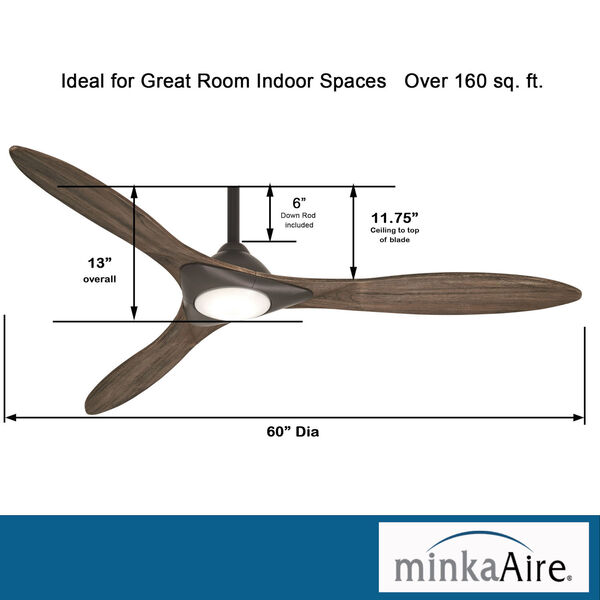 Sleek Oil Rubbed Bronze 60-Inch Smart Ceiling Fan, image 5