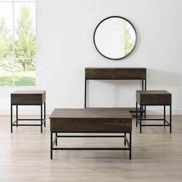 Jacobsen Brown Ash and Matte Black Four-Piece Coffee Table Set, image 1