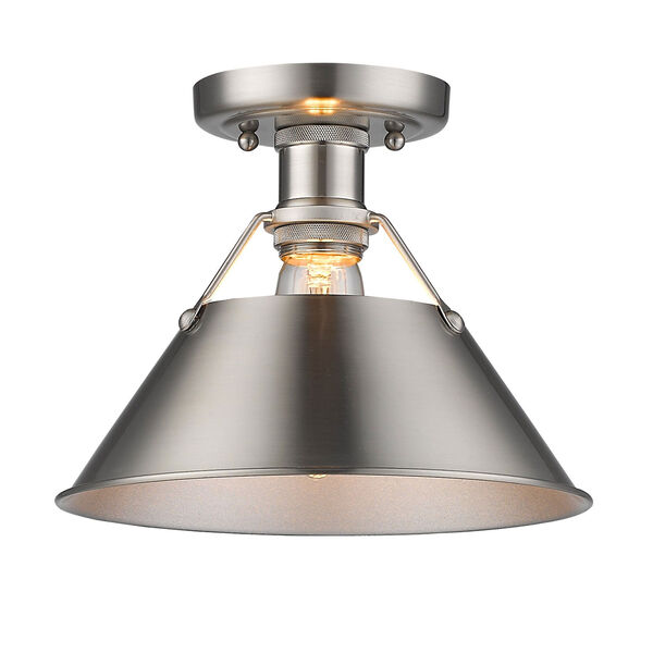 Orwell Pewter One-Light Flush Mount with Pewter Shade, image 2