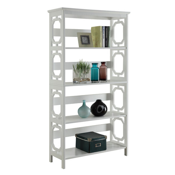 Selby White Five Tier Bookcase, image 2