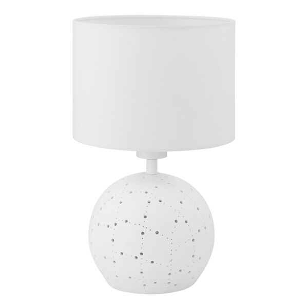 Montalbano White 15-Inch One-Light Table Lamp with White Fabric Shade, image 1