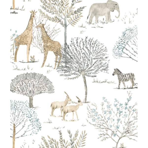 On The Savanna Neutral Peel and Stick Wallpaper, image 2