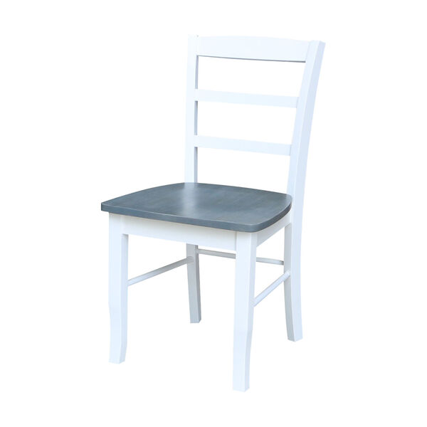 Madrid White and Heather Gray Ladderback Chair, Set of 2, image 1