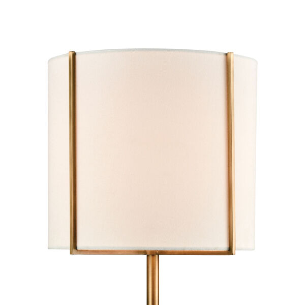 Trussed White Terazzo with Gold One-Light Table Lamp, image 3