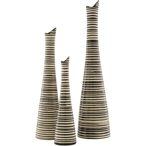 Emily Black Vases, Set of 3, image 1