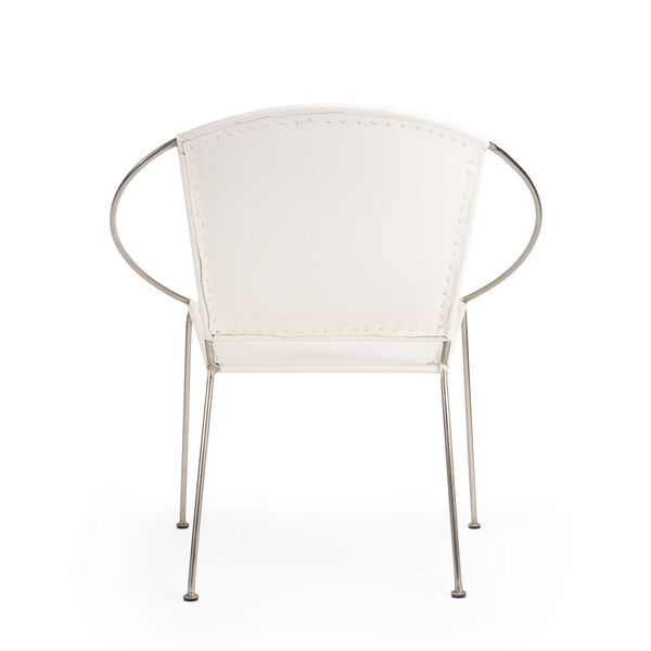 Milo White Leather Accent Chair, image 4