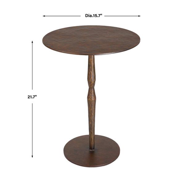 Industria Rustic Copper Bronze Accent Table, image 3