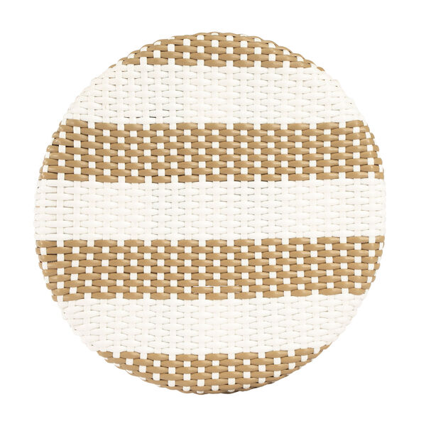 Tobias Beige and White Stripe on Natural Rattan Counter Stool, image 6