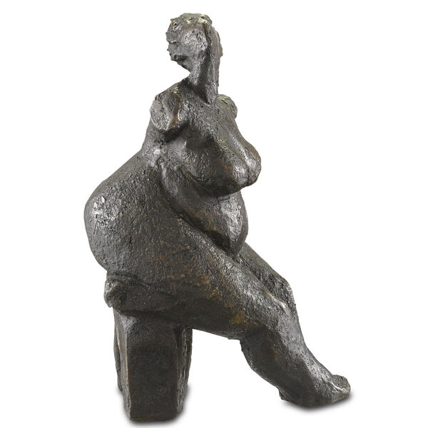 Bronze Lady Dreaming Figurine, image 3