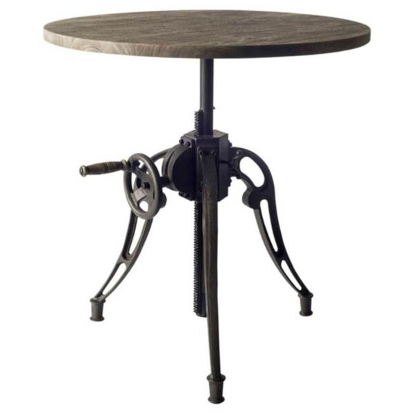 Emslie II Black and Gray Solid Wood Solid Wood Top Bistro Dining Table, image 1