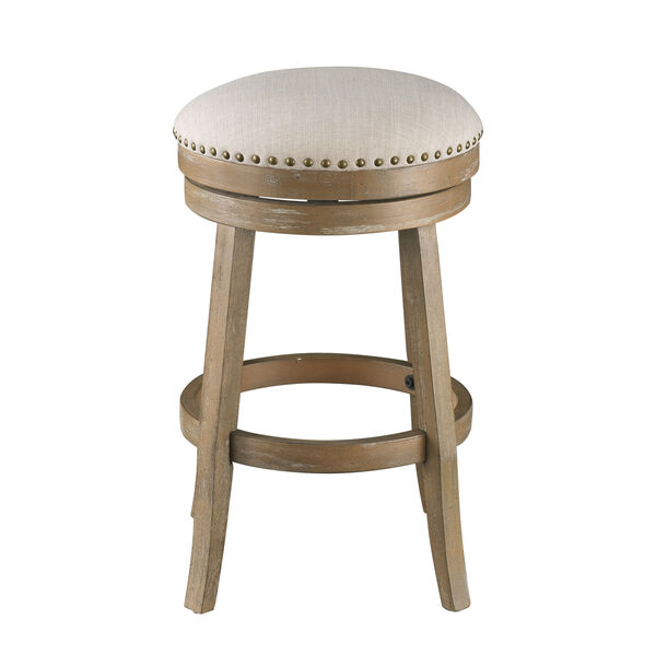 Toffee Brown Oatmeal Fabric Counter Stool, Set of Two, image 2