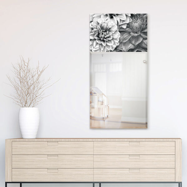 Blossoms Gray 48 x 24-Inch Rectangular Beveled Wall Mirror, image 3