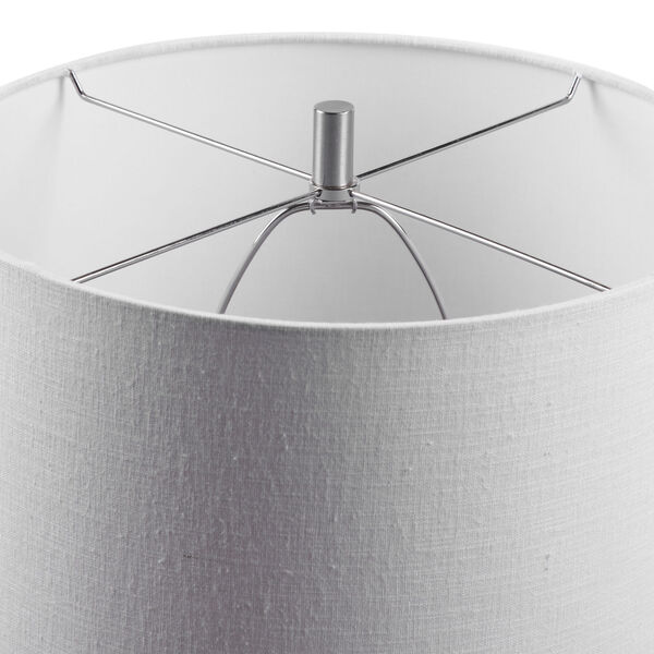 Alenon Light Gray and Brushed Nickel One-Light Table Lamp with Round Drum Hardback Shade, image 5