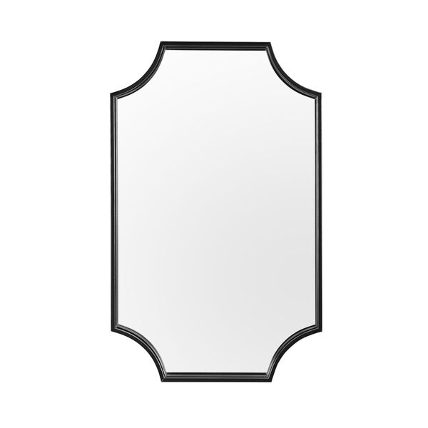 Black Rectangle Notched Corner Framed Mirror, image 2