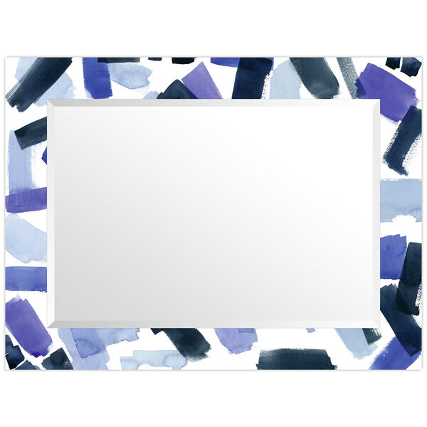 Cerulean Strokes Blue 40 x 30-Inch Rectangular Beveled Wall Mirror, image 3