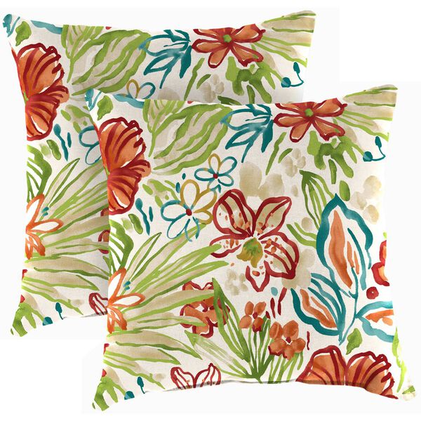Valeda Breeze Multicolour 16 x 16 Inches Knife Edge Throw Pillows, Set of Two, image 1