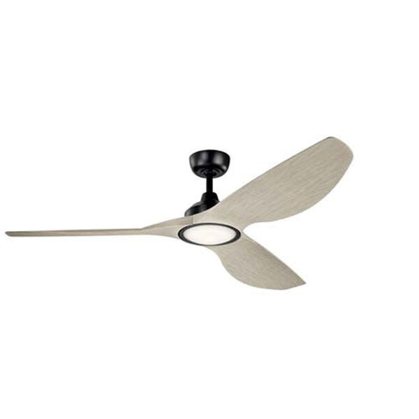 Richmond Satin Black and Weathered White 65-Inch LED Ceiling Fan, image 1