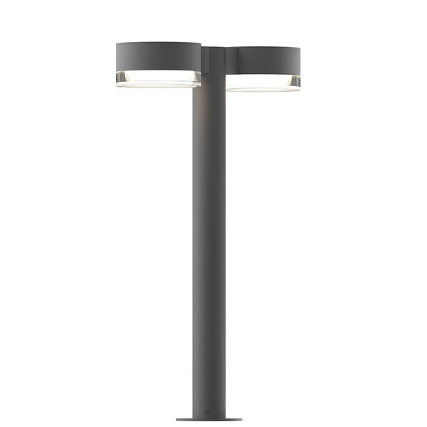 Inside-Out REALS Textured Gray 22-Inch LED Double Bollard with Clear Lens, image 1