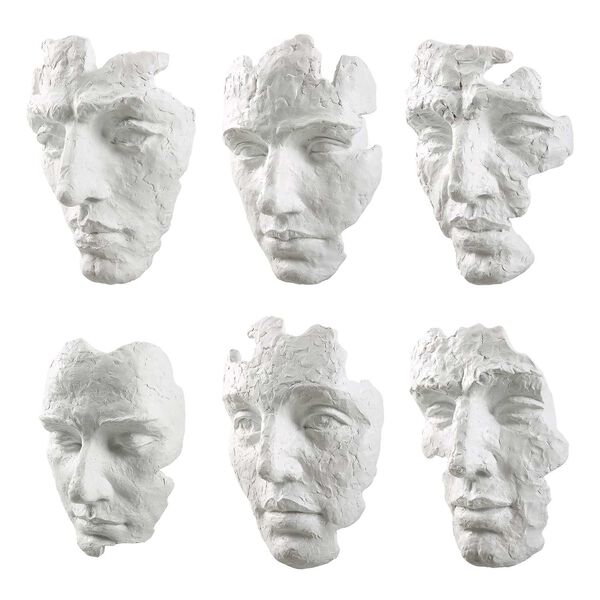 Self-Portrait Matte White Wall Sculpture, Set Of Six, image 4