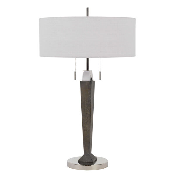 Drancy Chrome and Expresso Two-Light Table lamp, image 1