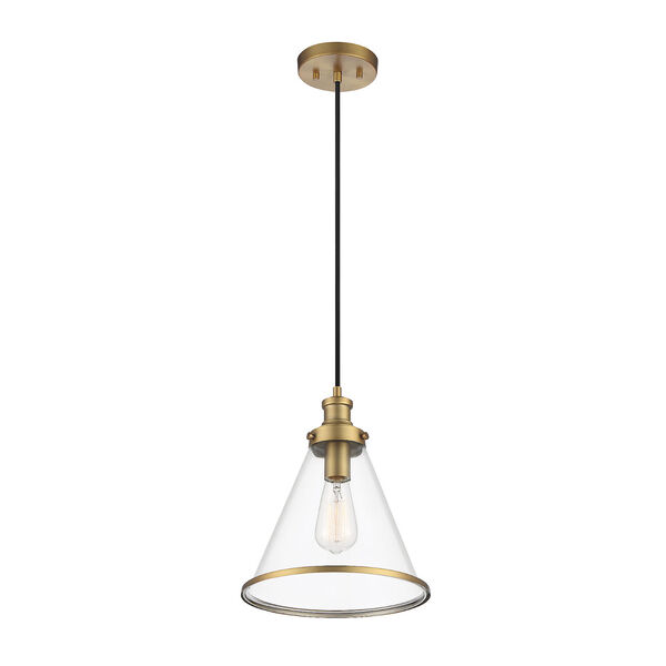 Lowry Natural Brass One-Light Pendant with Clear Glass, image 4