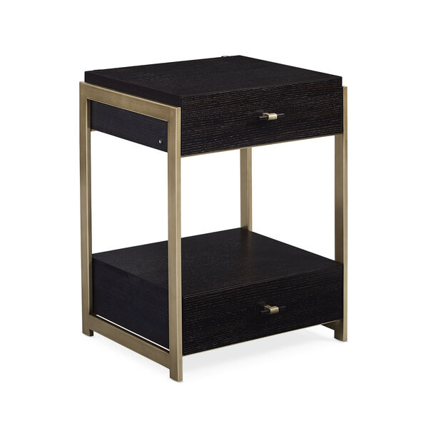 Black Stained Ash Nightstand, image 1