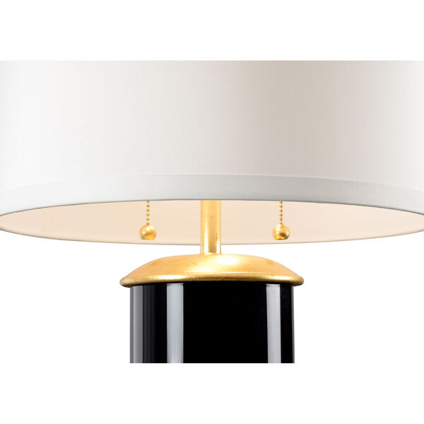Savannah Pitch Black, Gold and White Two-Light Table Lamp, image 2