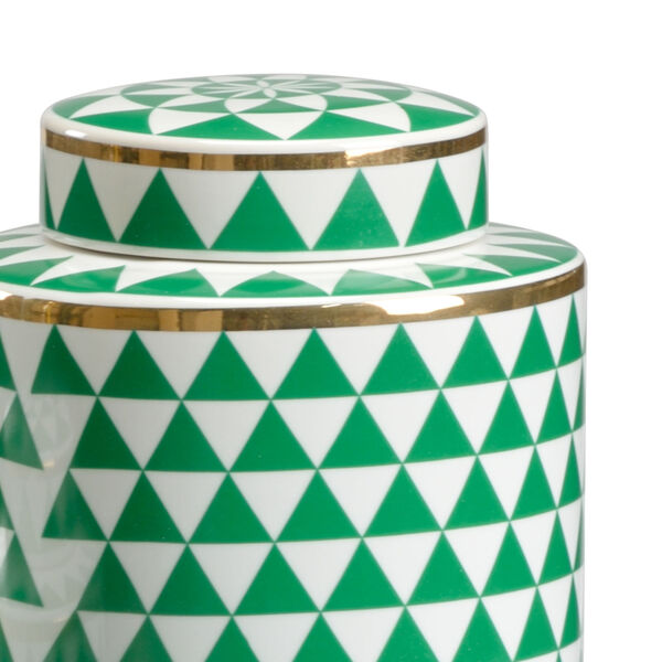 Green and White  Triad Canisters, Set of 3, image 2