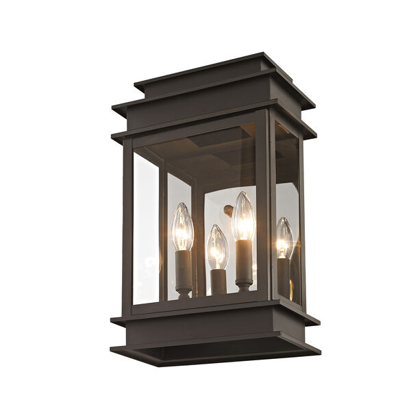 Princeton Bronze Two-Light 15-Inch Outdoor Wall Lantern, image 1