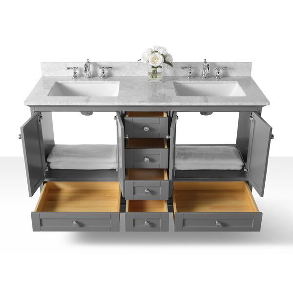 Audrey Sapphire Gray 60-Inch Vanity Console, image 5
