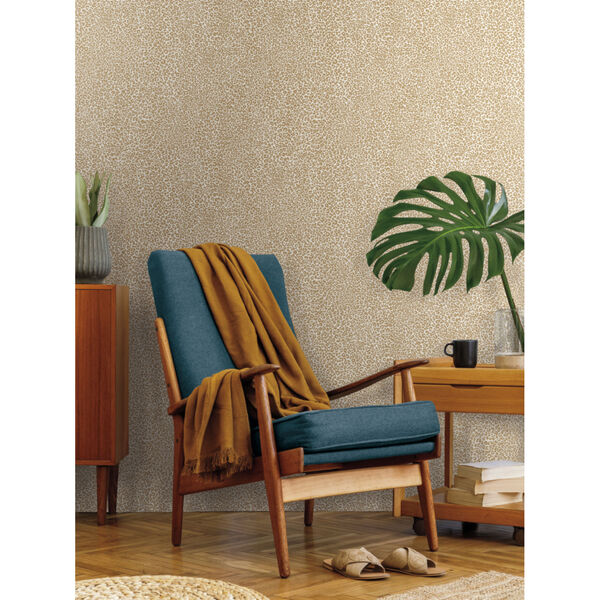 Tropics Gold Leopard King Pre Pasted Wallpaper - SAMPLE SWATCH ONLY, image 6
