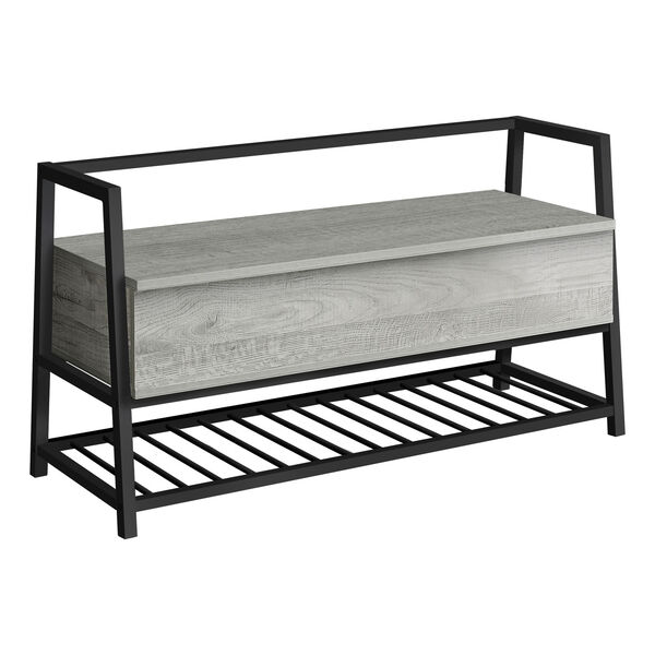 Gray and Black Storage Bench, image 1