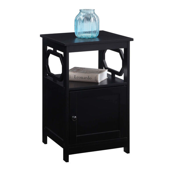 Omega Black End Table with Cabinet, image 2