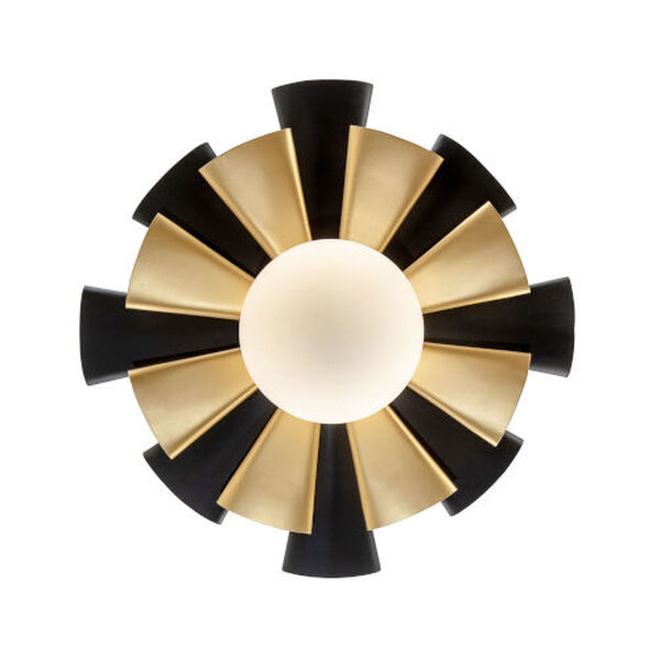 Daphne Matte Black French Gold 25-Inch One-Light Pendant, image 3