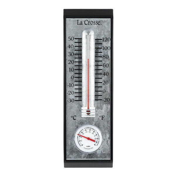 Stainless Steel Bimetal Thermometer and Hygrometer, image 1