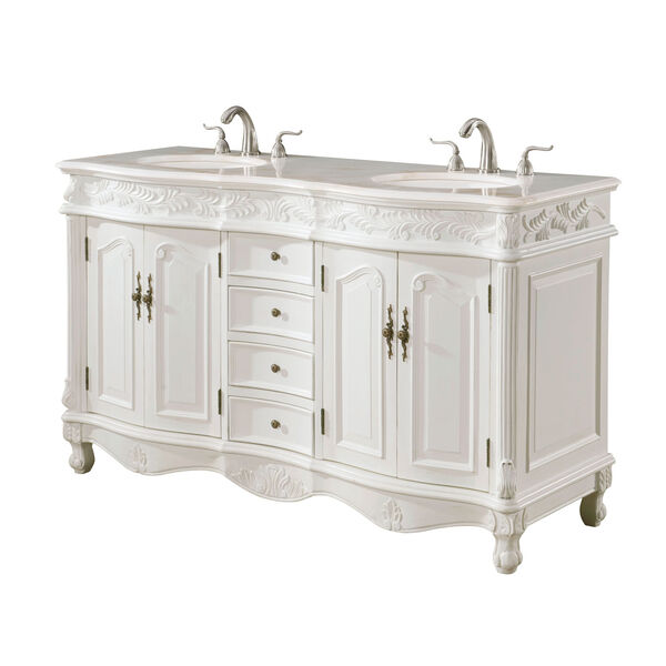 Windsor White 60-Inch Vanity Sink Set, image 2